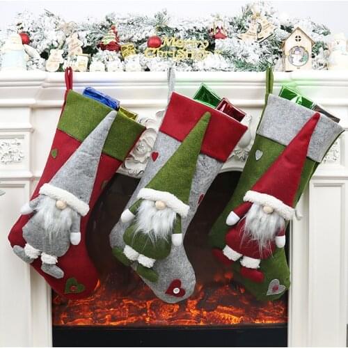 Christmas decorations faceless doll socks gift bag Christmas tree old man hang gift bag