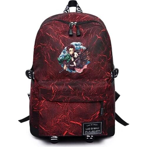 Anime Demon Slayer Unisex Backpack Casual Schoolbag Fabric Packsack Teenger Mochila High Quality Student Travel Laptop Bag