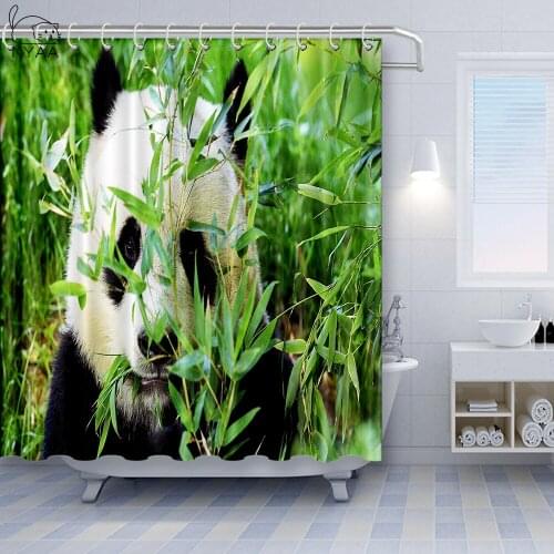 Panda Pattern Panda Printed Shower Curtain Mildew-proof Waterproof Curtain Home Decoration Watery Bath Curtain Shower curtain