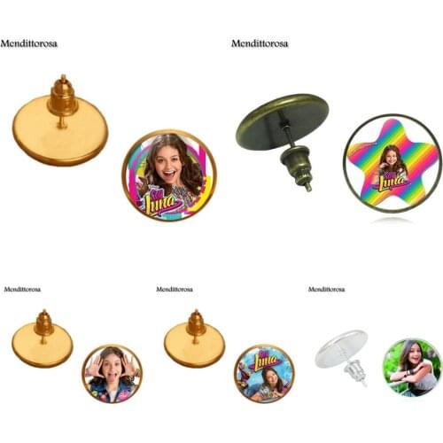 Mendittorosa Super Pop Singer Soy Luna Bronze/Silver/Golden Clip Ear Hook Stud Earrings For Women Christmas Gift