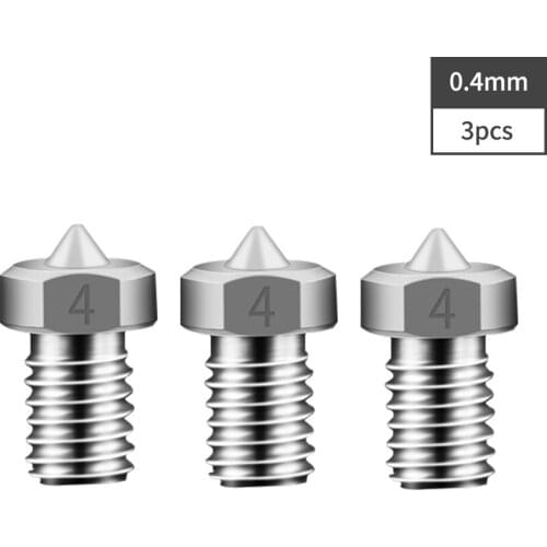 Aibecy 3pcs V5 V6 TC4 Alloy Nozzles 0.2/0.3/0.4/0.5mm Optional M6 Thread Extruder Nozzle for 1.75mm Filament 3D Printer Parts