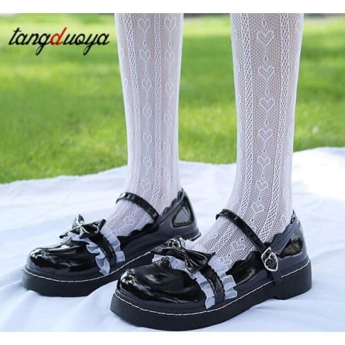 Lolita shoes cute korean shoes personality sweet bow tie cosplay women shoes vintage ulzzang shoes zapatilla mujer lolita shoes