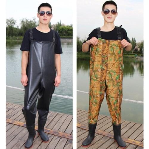Outdoor Breathable Fishing Waterproof Thick Camo Wading Shoes Men Women Wader Anti-wear Pants Non-slip Boots Overalls Trousers