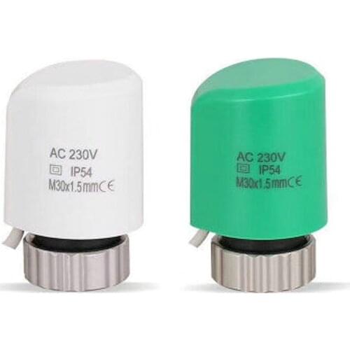 Closed 220V Electric Thermal Actuator Normally Open Valve Head Water Separator For Thermostat Manifold Valves NO/NC