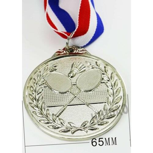 1Pcs Dia 65MM Badminton Medal Badmintion Club Awards Silver Color Sports Medal