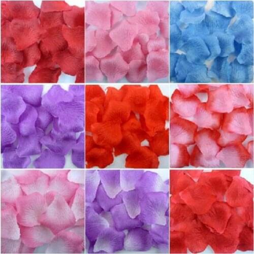 1000 pcs/lots Decorative Artificial Silk Flower Rose Petals Wedding Decoration 40 Colors For Choose