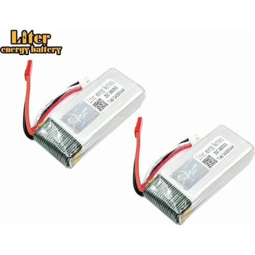 2Pcs MJX X101 Battery 7.4v 1400mah 803063 25c Battery For MJX X101 / MJX X102H Rc Quadcopter Spare part 2S Lipo battery