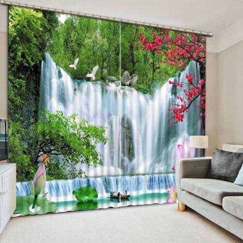 3d curtains for living room landscape cortinas para sala de luxo rideaux pour le salon de luxe white curtains