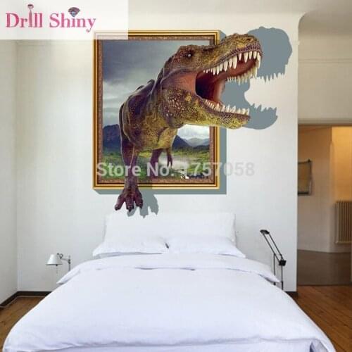 5D DIY Embroidery 3D Animal Dinosaur Full Square Square Rhinestone Diamond Painting Cross Stitch Wall Sticker Home Decor Kits