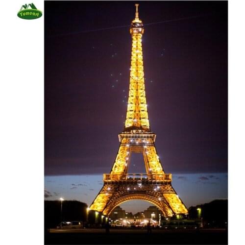 Diamond Embroidery Eiffel Tower Scenic 5d Diy Diamond Painting Cross Stitch Famous Land Mark Landscape Decor Streetlights