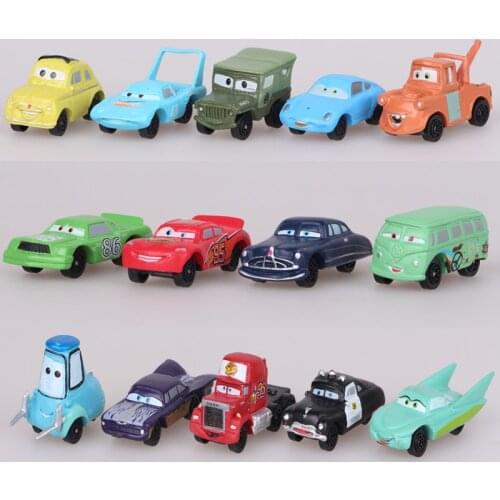 5cm 14pcs/Lot Car Story Lightning McQueen Car King Roadbuster Screw Die Animation Model Toys Cake Doll Happy Birthday Gifts