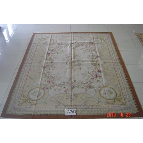 Free shipping 9'x12' Stunning French style aubusson carpets hand knottedrugs