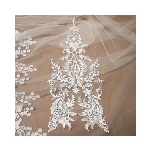 European-style high-end embroidery lace wedding dress Accessories lace flowers exquisite fabric appliques