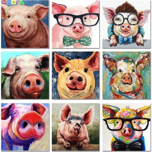 Diy Full Diamond Painting Animal Pig 3D Special Shaped Diamond Embroidery Animal Diamond Mosaic Paintings Funny Decortion Er038