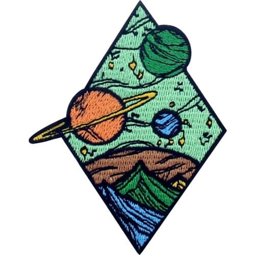 Embird Embroidered Appliques For Boys Universe Diamond Planets Ceo-Friendly Handmade 3D Embroidery patches