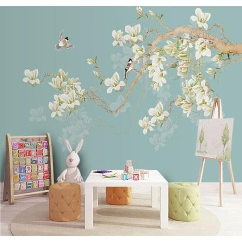 Photo Wallpaper Chinese Style Bird Flowers 3D Wall Murals Living Room Bedroom Background Wall Papers For Walls 3 D Fresco Decor