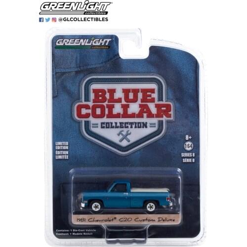 GreenLight 1:64 1981 Chevrolet C20 Custom Deluxe with Bed Cover Alloy Metal Diecast Cars Model Toy Vehicles For Children gift