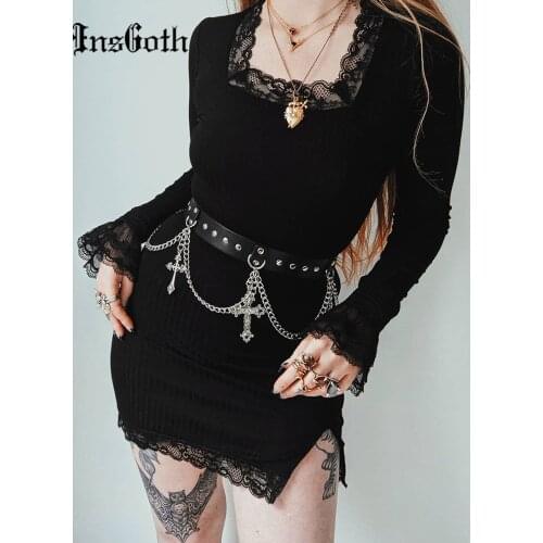 INSGOTH Fashionable Knitted Dresses