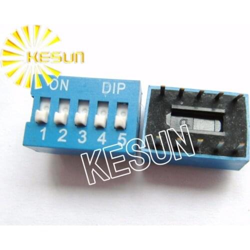 China Quality DS-05 Blue 5P DIP Switch 2.54mm 5 Position Encoder Switch Slide Switch x 200PCS