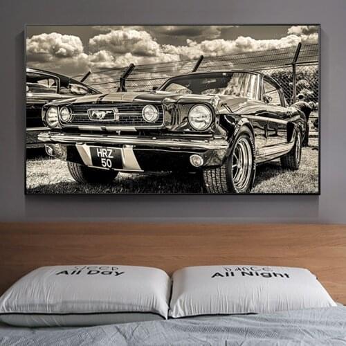Ford Mustang Classic Car Retro Wall Art Decor Picture On Posters And Prints Vintage Luxury Car Canvas Painting For Living Room
