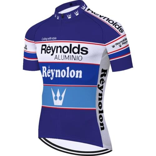 Team Reynolds cycling jersey retro summer quick dry breathable bike jersey short sleeve maillot ciclismo hombre verano