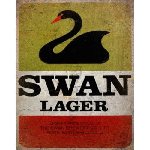 SWAN LAGER VINTAGE PUB BAR BEER METAL TIN SIGN POSTER WALL PLAQUE