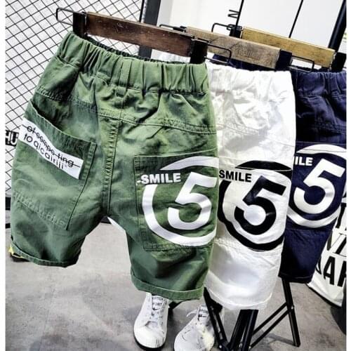Summer Cotton Shorts for Boy Children Casual Letter Print Short Pants Kids Boy Sport Short Bottom Trousers 2-6Year