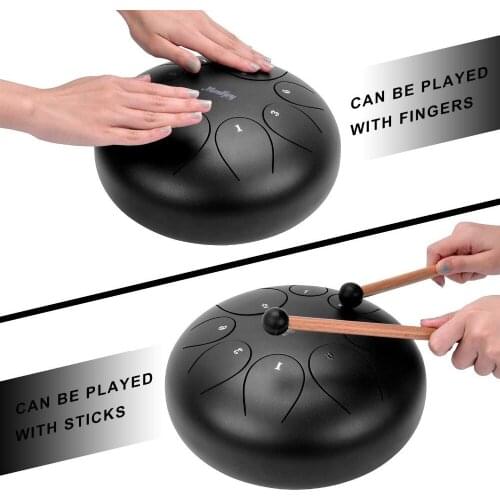 Hot Sales Steel Tongue Drum Tank Hang Drum D Major 8 Notes 10 Inches Steel Percussion with Padded Travel Bag Toys for baby