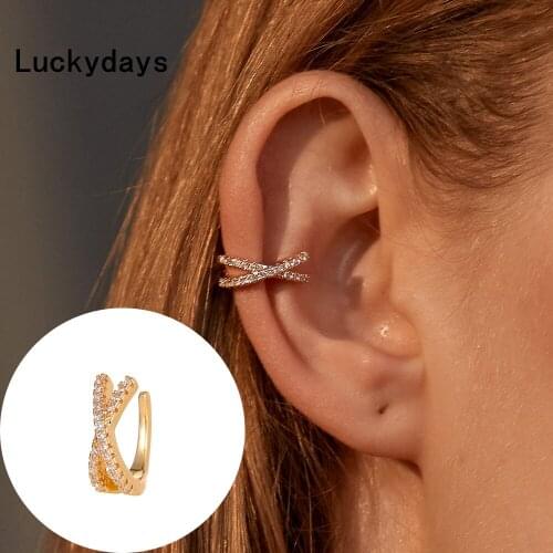 Luckydays 1PC Punk Metal Ear Cuff Ear Clip for Women No Pierced C Shape Geometric Small Earcuff Ear Wrap Earcuff Clips Jewelry