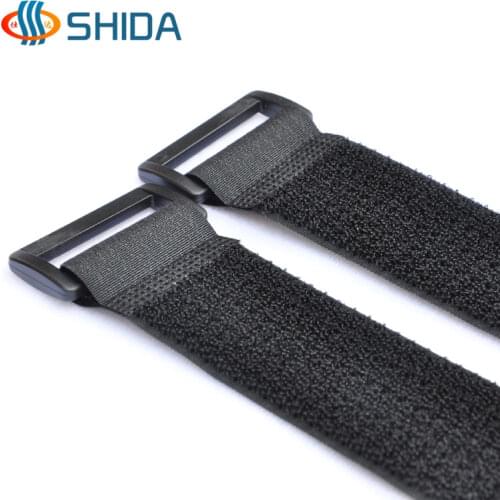 3 cm Width 20 - 150 cm Reusable Magic Tape Straps Hook Loop Cable Ties with Plastic Buckles for Power Wire Management