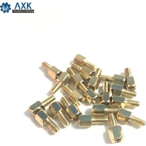 Stud Spacer Set Pillars Brass Copper 6mm 11mm M3*11+6mm Male Female Hex Screws High Lot (50 Pieces/lot) 50pcs A Standoff Follow