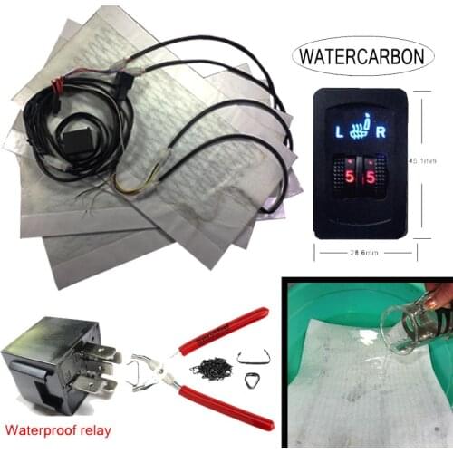 WATERCARBON Premium Waterproof Heated Seat Kits for Two Seats -5 Dial Setting Kit for Two Seats 100 Hog Ring Pliers