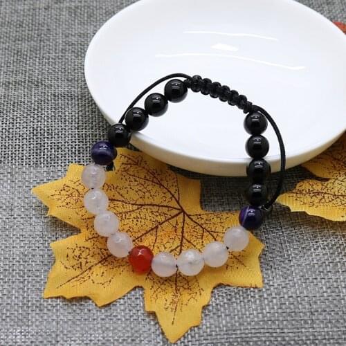 New 8mm Natural Energy Universe Star Stone Thread Braide Macrame Bracelet Anxiety Relief Healing Body Classic Jewelry