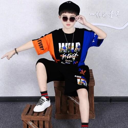 4-14 Years 2021 Summer Boy Clothing Set New Fashion Active Casual T-shirt+ Pant Kid Children Boy Teenager Clothing