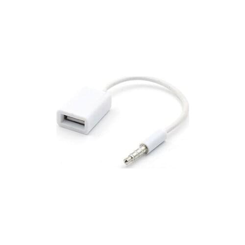 Usb adapter 3.5mm plug male AUX audio plug to USB 2.0 female converter cable car MP3