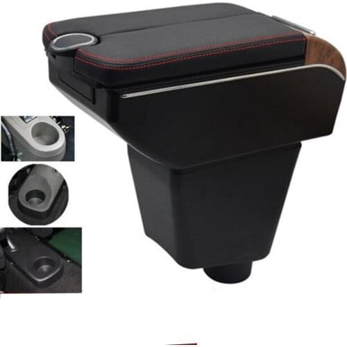 For Renault captur clio3 clio4 Armrest Box Double doors open USB interface Centre Console Storage Box Arm Rest Car accessories