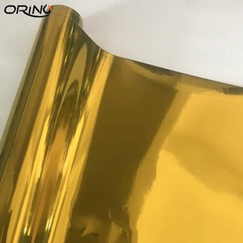 Strechable Chrome Mirror Gold Vinyl Wrap Self Adhesive Car Sticker Air-Release Film Foil Wrapping