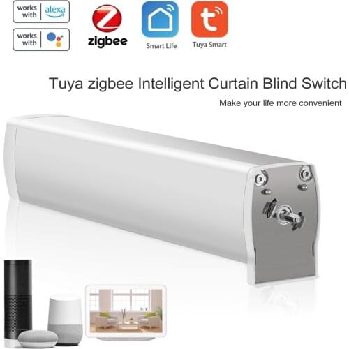 Tuya ZigBee Smart Home Curtain Motor Curtain Blind Switch Electric Motorized Curtain Roller Shutter Compatible with Alexa