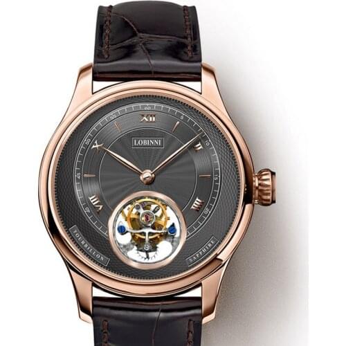 Tourbillion luxury watch men,mens automatic wrist watches LOBINNI man dress waterproof skeleton mechanical wristwatch montre