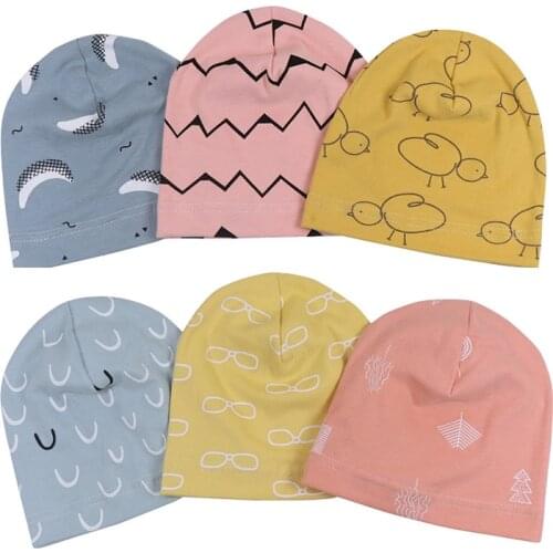 Baby Beanie Hat Cotton Stick Figure Printing Caps For Baby Boy Girl Infant Hat Spring Autumn Childrens Hats Caps
