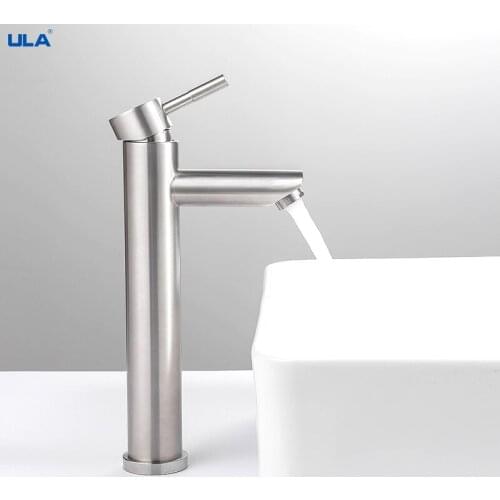 ULA Basin Sink Bathroom Faucet Deck Mounted Hot Cold Water Basin Mixer Taps Single Handle Sink Tap Crane
