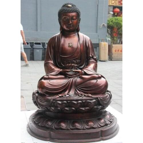 Tibet Buddhism Copper Bronze Seat Shakyamuni Sakyamuni Amitabha Buddha Sculpture