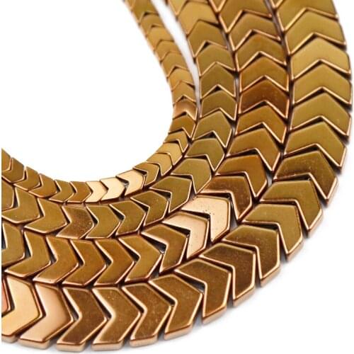 YHBZRET Natural Stone Copper Arrows Shape Hematite Spacer Loose Beads For Jewelry Making Diy Bracelets Accessories 4/6/8/10mm