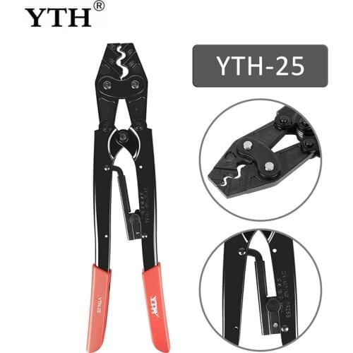 YTH Crimping pliers electrical tube tubular terminals clamp wire Cable 6-25MM crimper terminal crimping mini electrical pliers