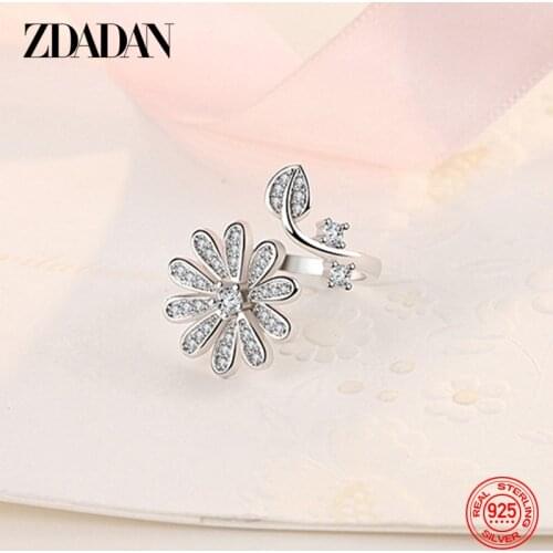 ZDADAN Rings With Cubic Zirkonia For Women