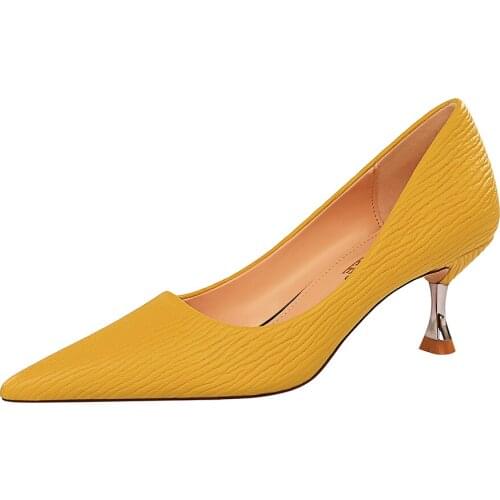 Shoes Women 2020 New Metal High Heels Fashion Shallow Pumps Shoes Pointed Toe Elegant Stiletto Ladies Party Office Dress Shoes