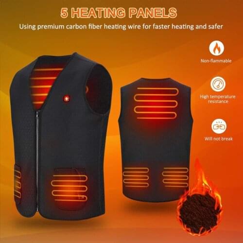 Winter Electric Heated Vest Warm Body USB Unisex Men Women Heating Coat Jacket