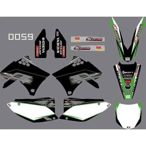 0059 motorcycle Team Graphic & Backgrounds Decal Stiker Kits for Kawasaki KX250F KXF250 2009-2012