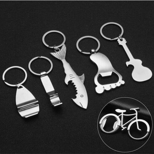 1PC Zinc Alloy Bottle Opener Key Rings Creative Guitar Gift Pendant Birthday Gift Portable Keychain