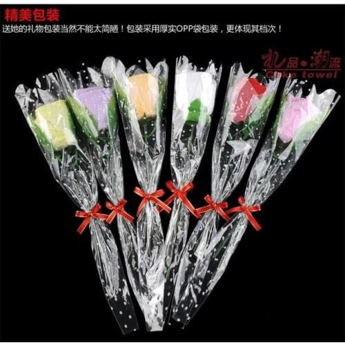 10 pieces rose flower valentines day lover wedding gift towel With gift 20 * 20 cm